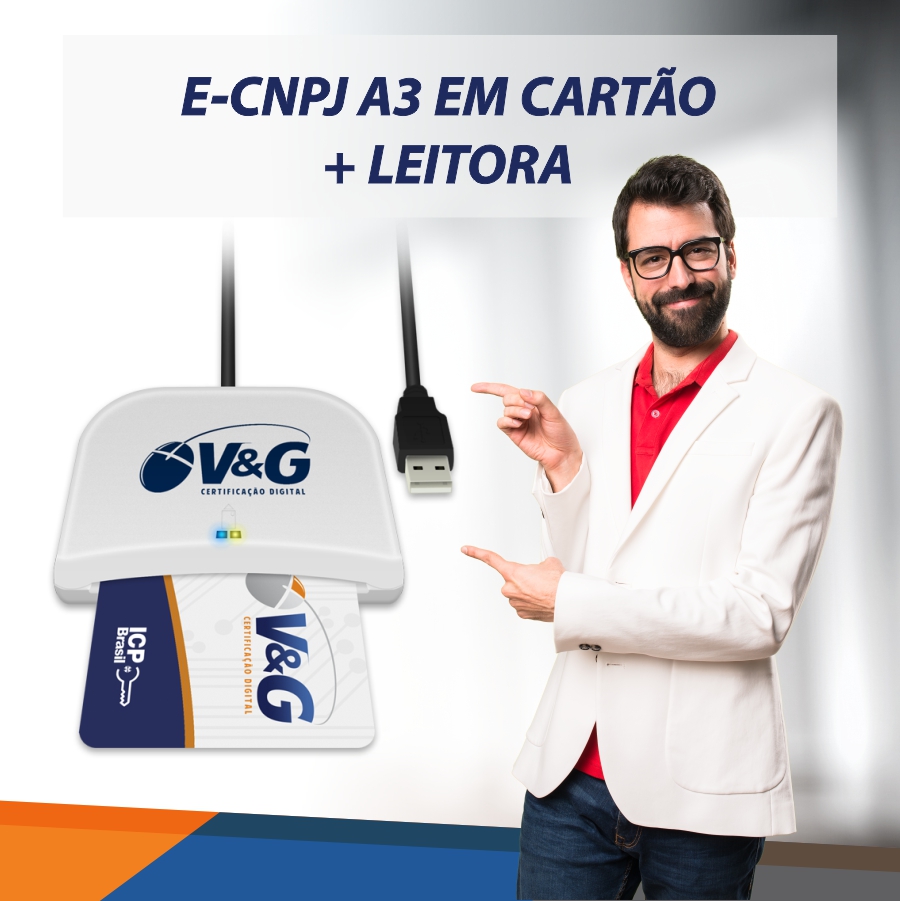 E-CNPJ A3 EM CARTÃO INTELIGENTE + LEITORA